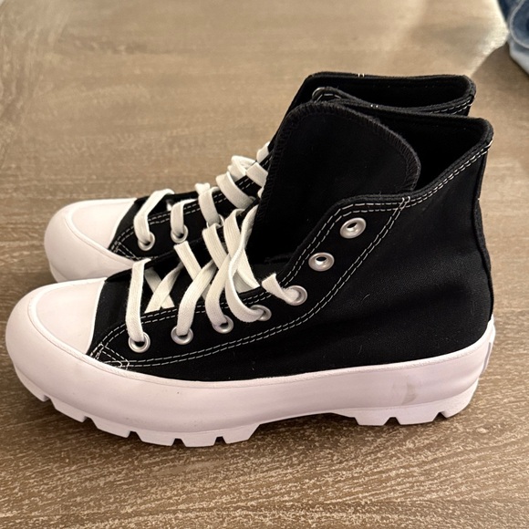 Black and White Platform Sneakers - Picture 2 of 6